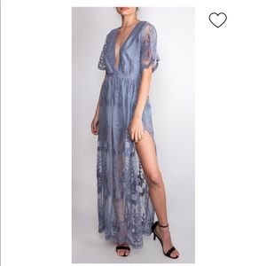 Wild Honey butterfly lace maxi dress